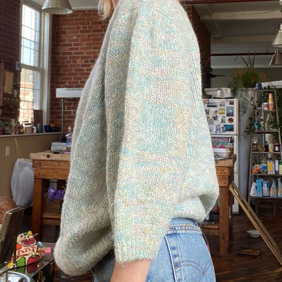 Sweaters Vintage Sweater Woven With Tinsel Shiny In The Sun Poshmark